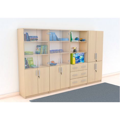 Set mobilier scolar pentru depozitare si expunere materiale didactice, expo 6 culoare fag - poza 4