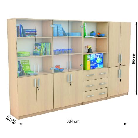 Set mobilier scolar pentru depozitare si expunere materiale didactice, expo 6 culoare fag - poza 5