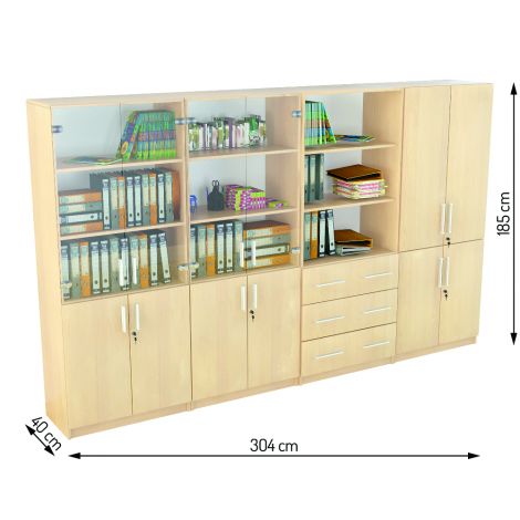 Set mobilier scolar pentru depozitare si expunere materiale didactice, expo 6 culoare mesteacan - poza 4
