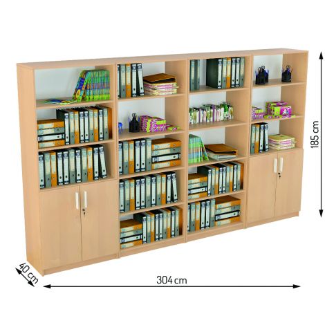 Set mobilier scolar pentru depozitare si expunere materiale didactice, expo 7 culoare fag - poza 3