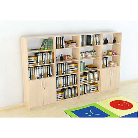 Set mobilier scolar pentru depozitare si expunere materiale didactice, expo 7 culoare mesteacan - poza 1