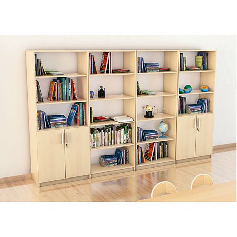 Set mobilier scolar pentru depozitare si expunere materiale didactice, expo 7 culoare mesteacan - poza 2