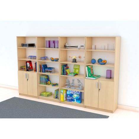 Set mobilier scolar pentru depozitare si expunere materiale didactice, expo 7 culoare mesteacan - poza 3
