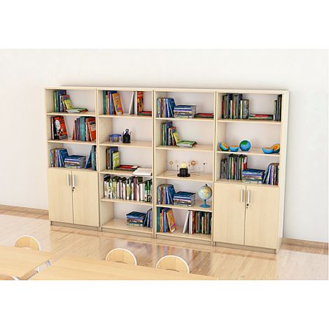 Set mobilier scolar pentru depozitare si expunere materiale didactice, expo 7 culoare mesteacan - poza 4
