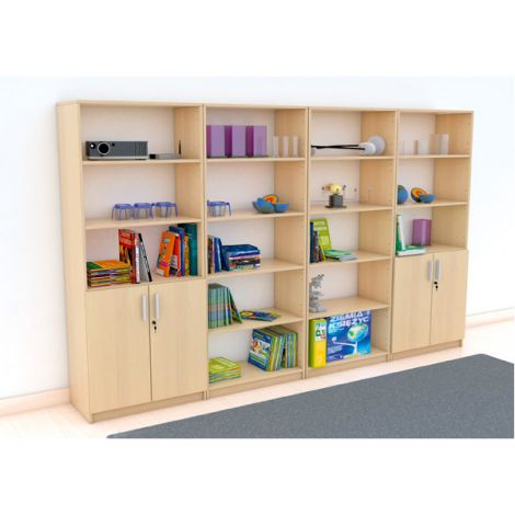 Set mobilier scolar pentru depozitare si expunere materiale didactice, expo 7 culoare mesteacan - poza 5
