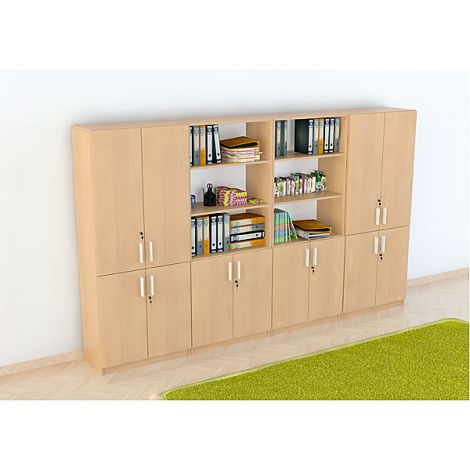 Set mobilier scolar pentru depozitare si expunere materiale didactice, expo 8 culoare fag - poza 1