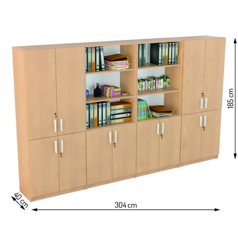 Set mobilier scolar pentru depozitare si expunere materiale didactice, expo 8 culoare fag - poza 3