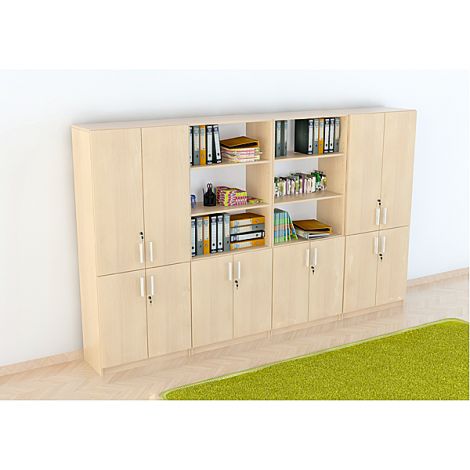 Set mobilier scolar pentru depozitare si expunere materiale didactice, expo 8 culoare mesteacan - poza 1