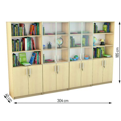 Set mobilier scolar pentru depozitare si expunere materiale didactice, expo 9 culoare fag - poza 3
