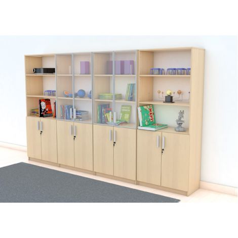 Set mobilier scolar pentru depozitare si expunere materiale didactice, expo 9 culoare mesteacan - poza 3