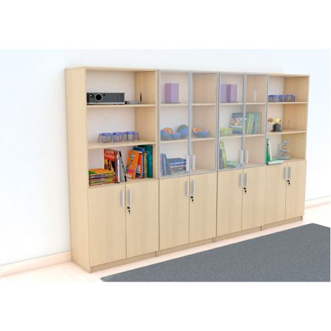 Set mobilier scolar pentru depozitare si expunere materiale didactice, expo 9 culoare mesteacan - poza 5