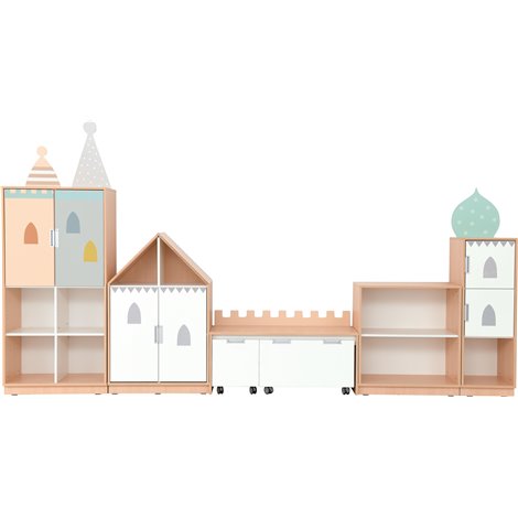 Set mobilier tematic pentru gradinita Castel, usi cu deschidere la 90 grade, inchidere silentioasa - poza 1