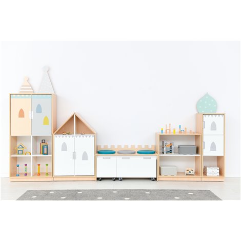 Set mobilier tematic pentru gradinita Castel, usi cu deschidere la 90 grade, inchidere silentioasa - poza 4