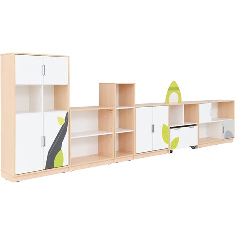 Set mobilier tematic pentru gradinita Flora, usi cu deschidere la 90 grade, inchidere silentioasa - poza 1