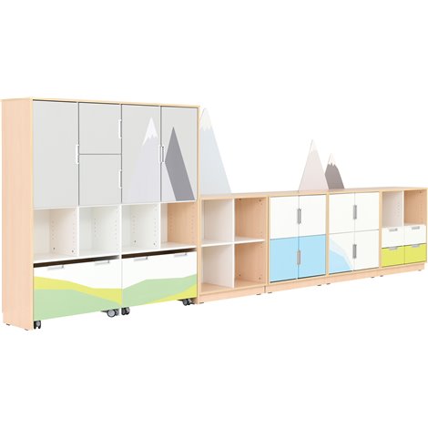 Set mobilier tematic pentru gradinita Muntii, usi cu deschidere la 90 grade, inchidere silentioasa - poza 4