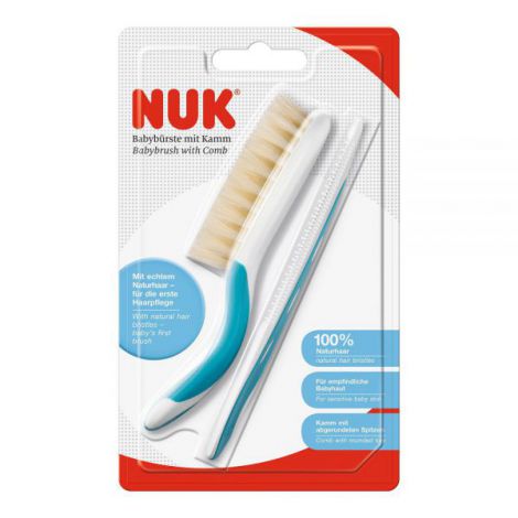 Set Nuk perie par natural si piepten Bleu - poza 2