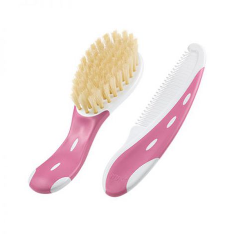 Set Nuk perie par natural si piepten Roz - poza 1