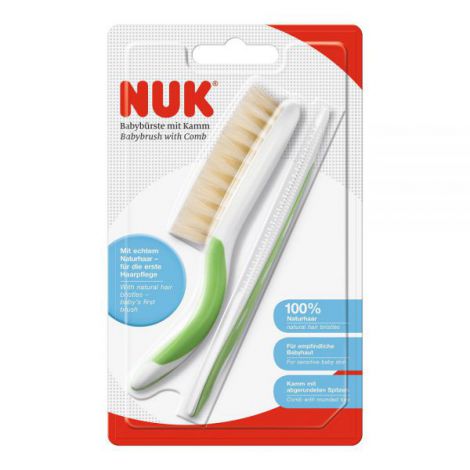 Set Nuk perie par natural si piepten Verde - poza 2