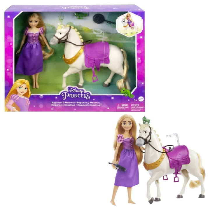 Set papusa Disney Princess Rapunzel si calul Maximus - poza 2