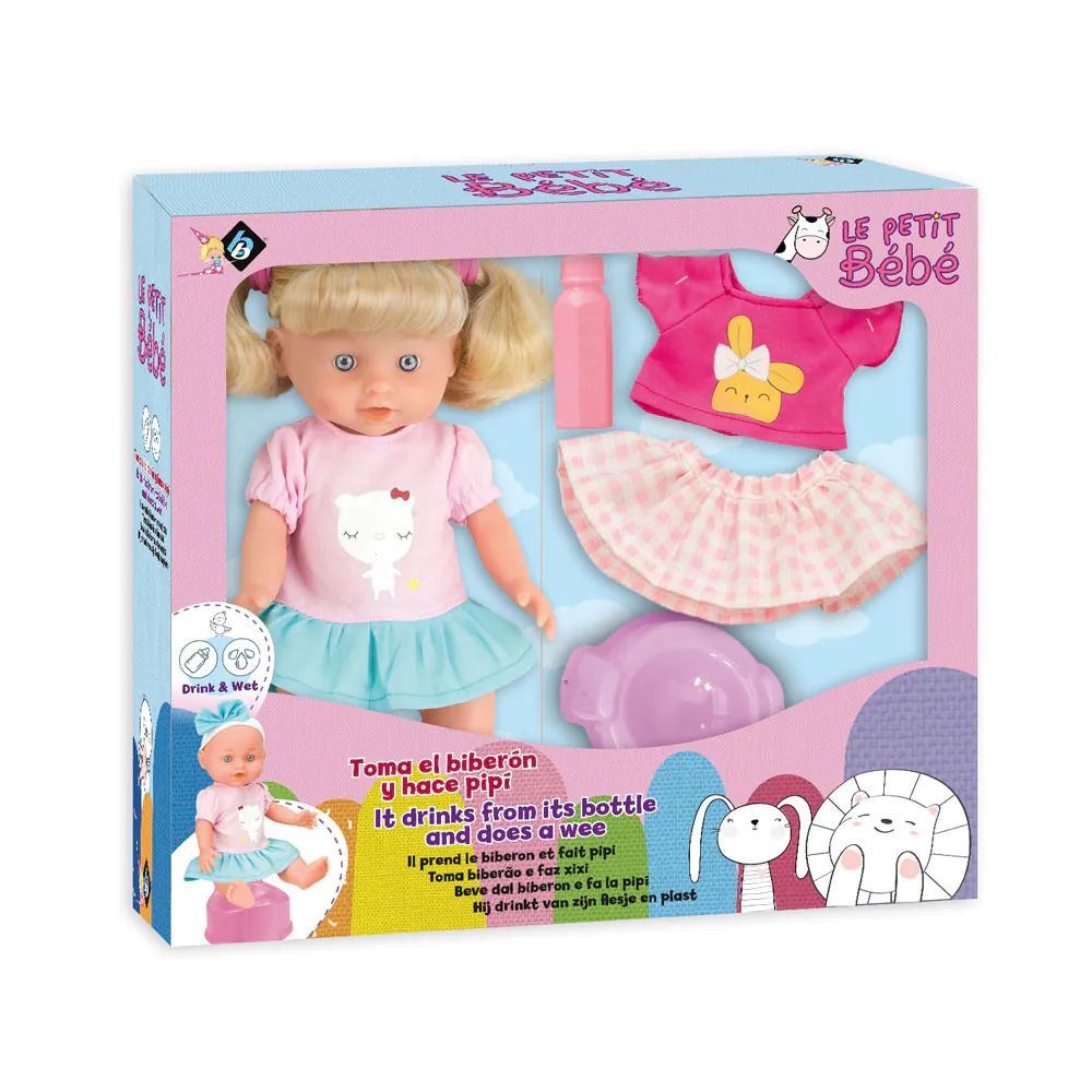 Set papusa fetita cu biberon si olita Le Petit Bebe - poza 2