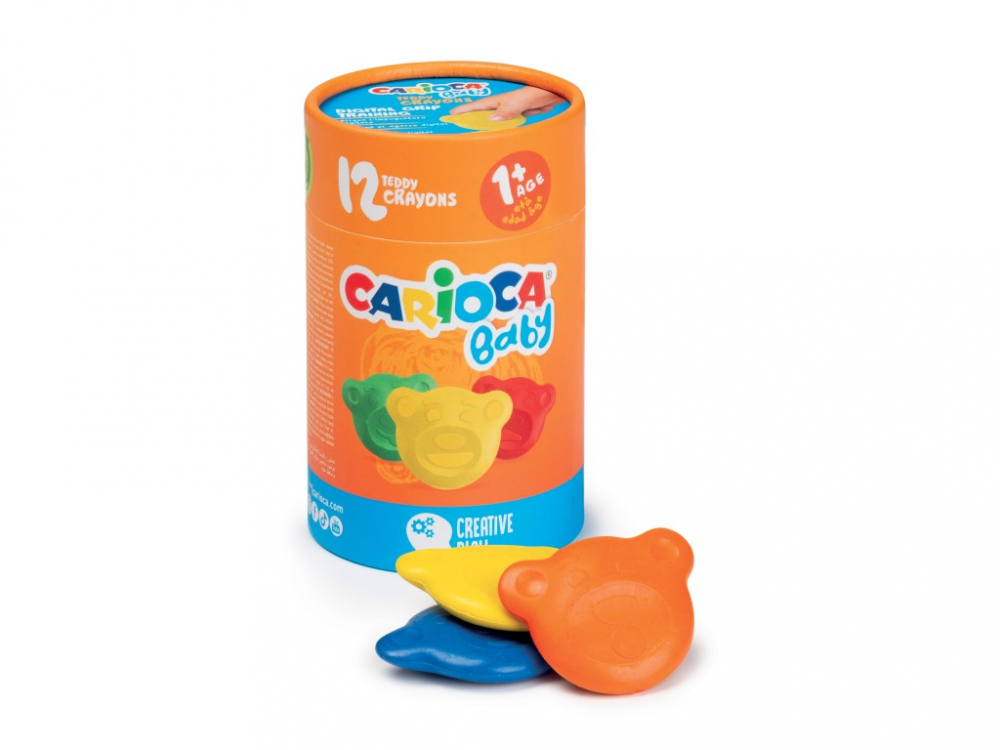 Set pentru colorat 12 figurine ursuleti Baby Teddy in tub de carton,+12 luni