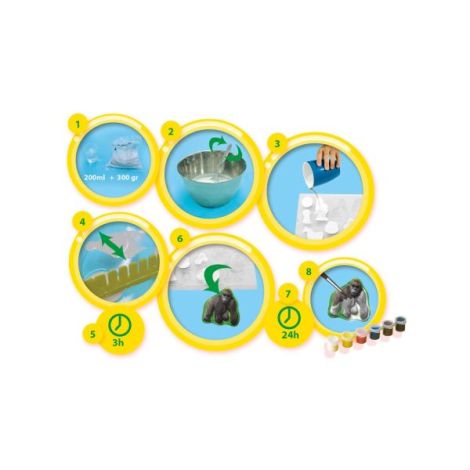 Set pentru copii cu mulaj si pictura cu animale din jungla - poza 4