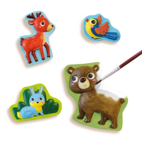 Set pentru copii cu mulaj si pictura cu animale din padure - poza 2