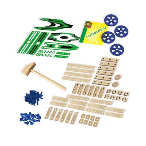 Set pentru copii de constructie vehicule din lemn (50 piese) - poza 2