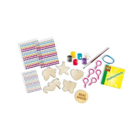 Set pentru copii de pictat brelocuri din lemn si lipit diamante - poza 2