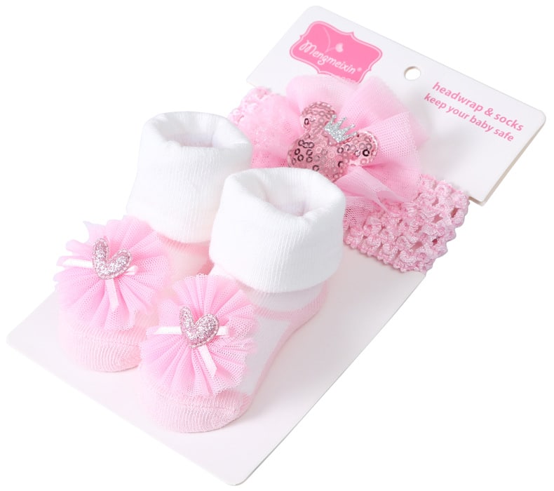 Set Pentru Fetite Ciorapi si Bentita Crown - 0-1 ani