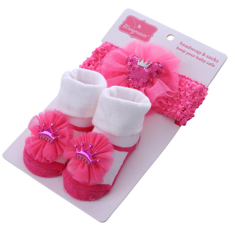 Set Pentru Fetite Ciorapi si Bentita Roz Princess - poza 2