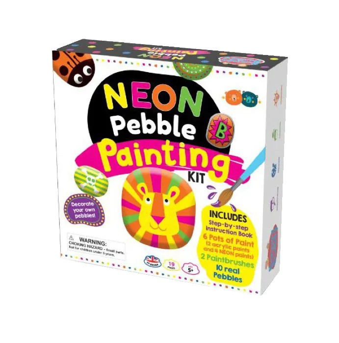Set pictat pietre Neon Buddy si Barney, kit creativ pentru copii - poza 1