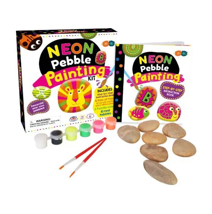 Set pictat pietre Neon Buddy si Barney, kit creativ pentru copii - poza 2