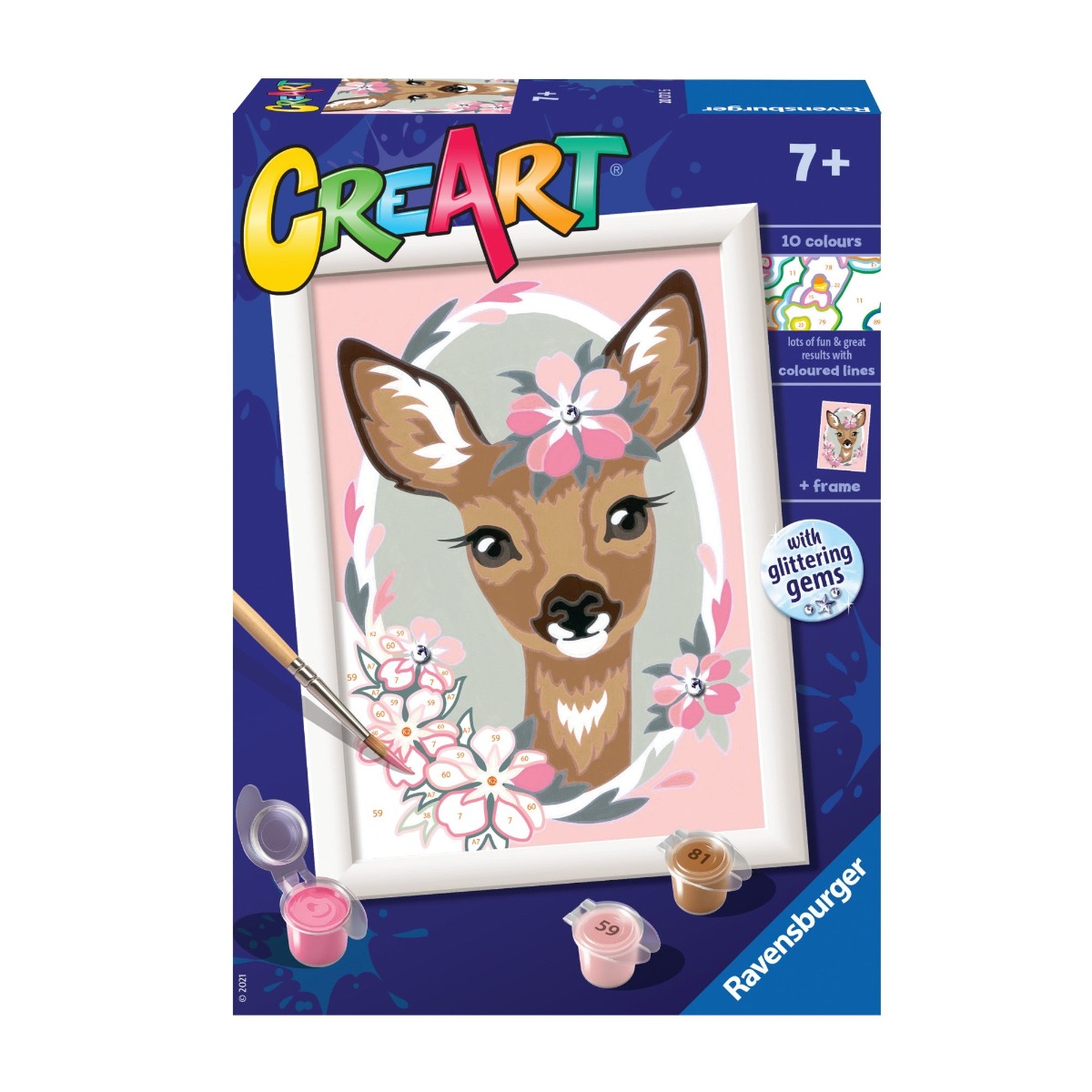 Set pictura pe numere Ravensburger CreArt Caprioara cu Flori - poza 1