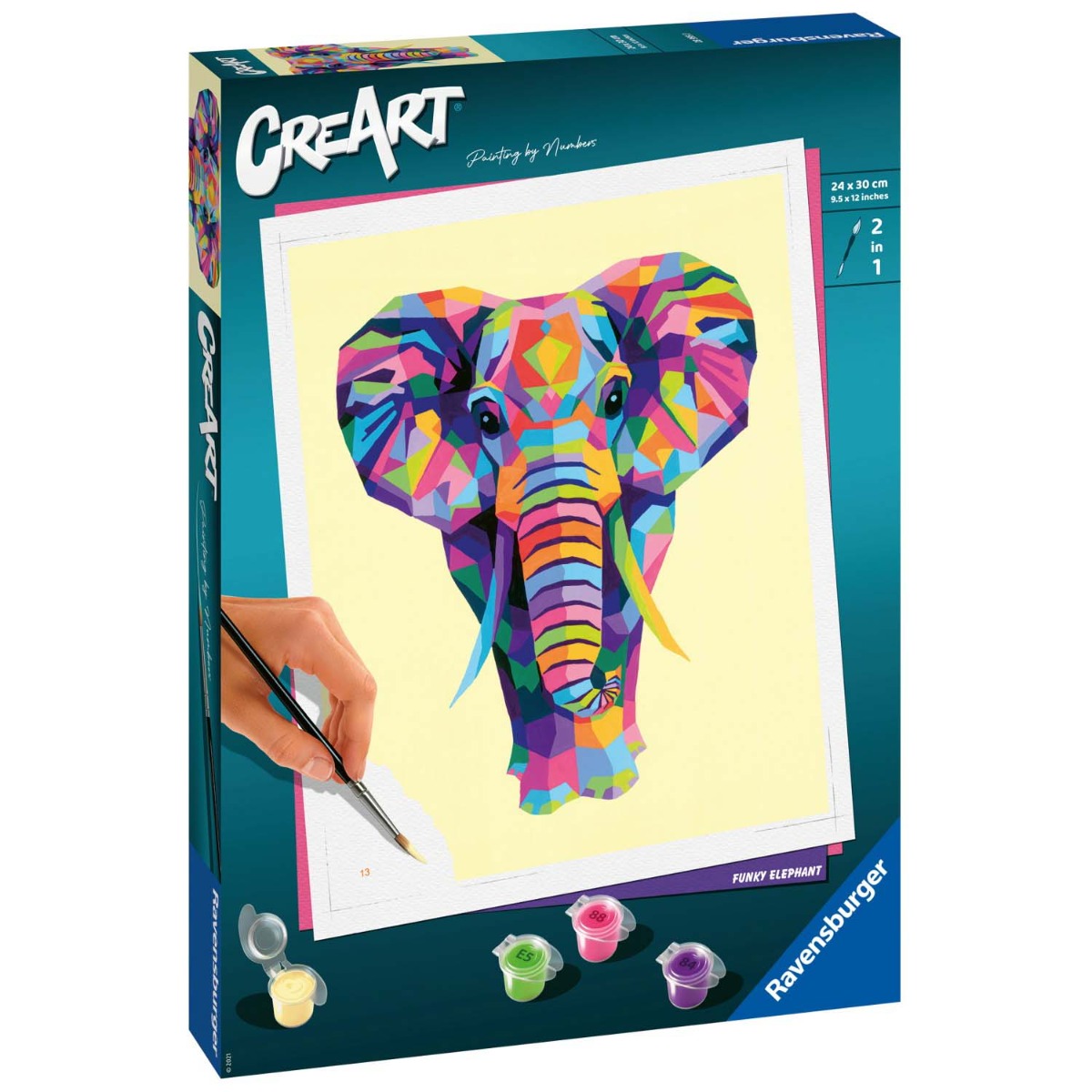 Set pictura pe numere Ravensburger CreArt Elefant - poza 1