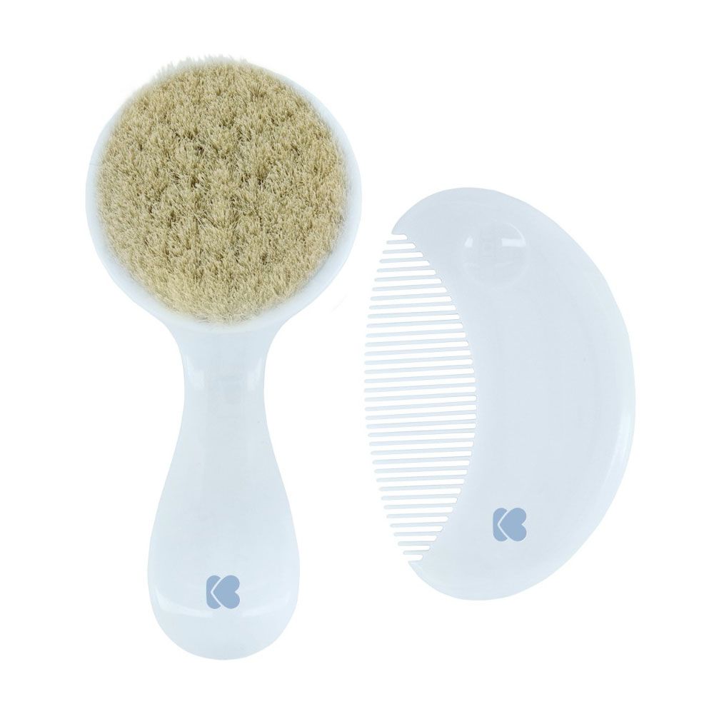 Set pieptene si perie Kikka Boo Savana Albastru - poza 1