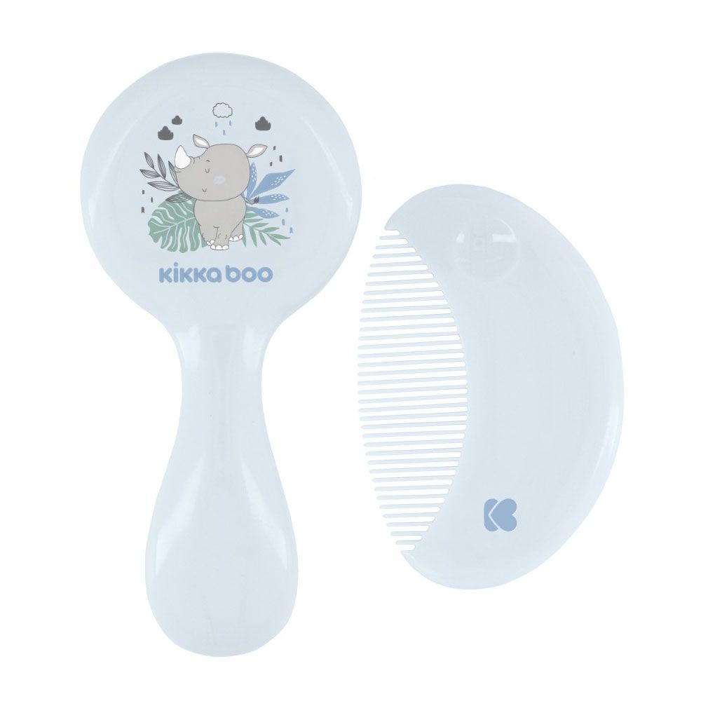 Set pieptene si perie Kikka Boo Savana Albastru - poza 2