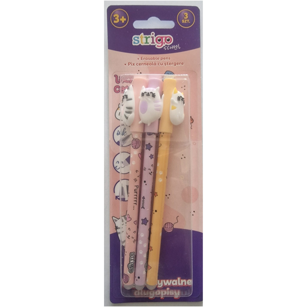 Set pixuri cu cerneala care se sterge Strigo , zPisicute Somnoroase, X3, blister