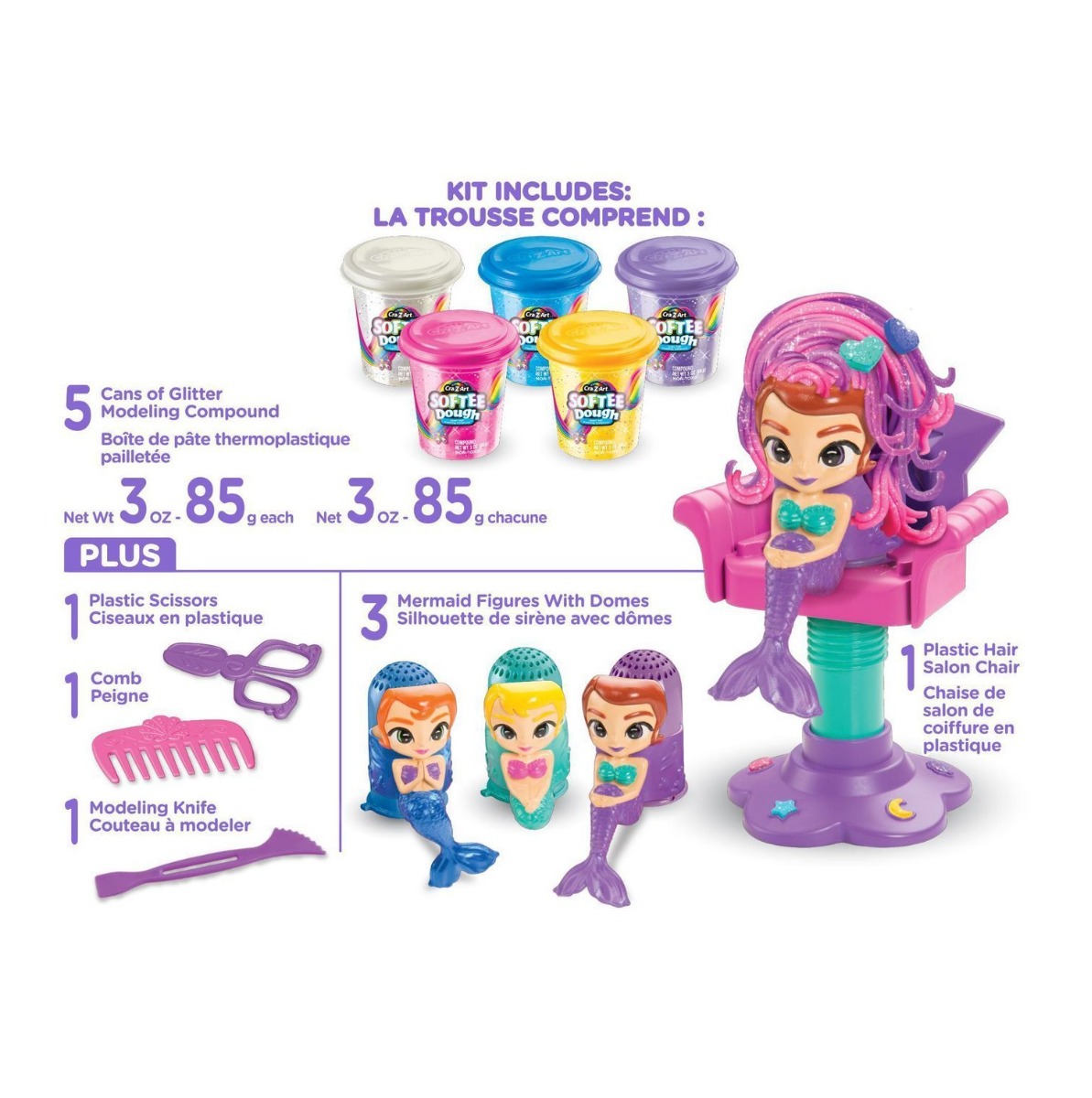 Set plastilina cu accesorii CrazArt Salonul de coafura al sirenelor - poza 3