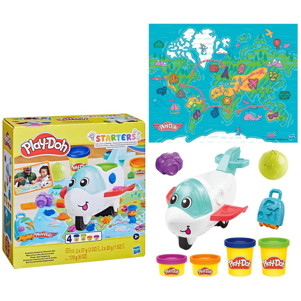 Set plastilina cu accesorii Hasbro Play Doh Avion de Explorare - poza 1