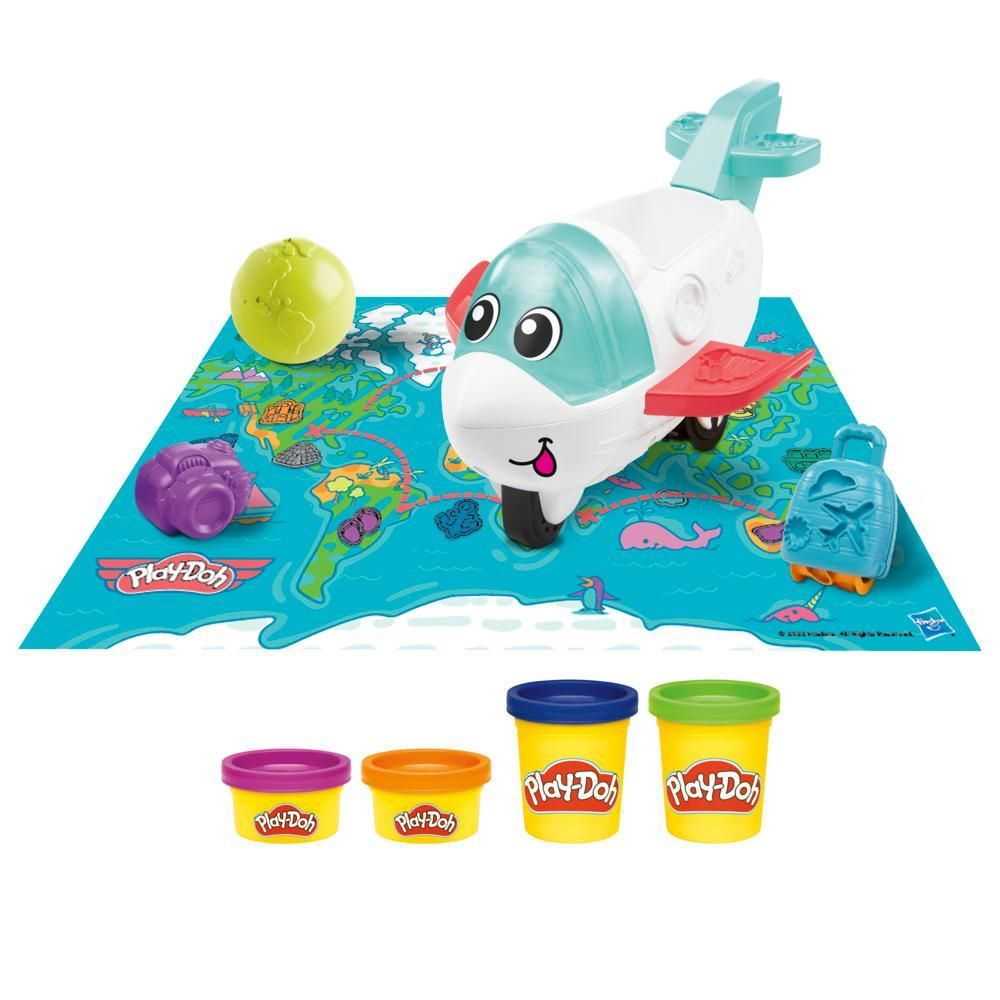 Set plastilina cu accesorii Hasbro Play Doh Avion de Explorare - poza 2