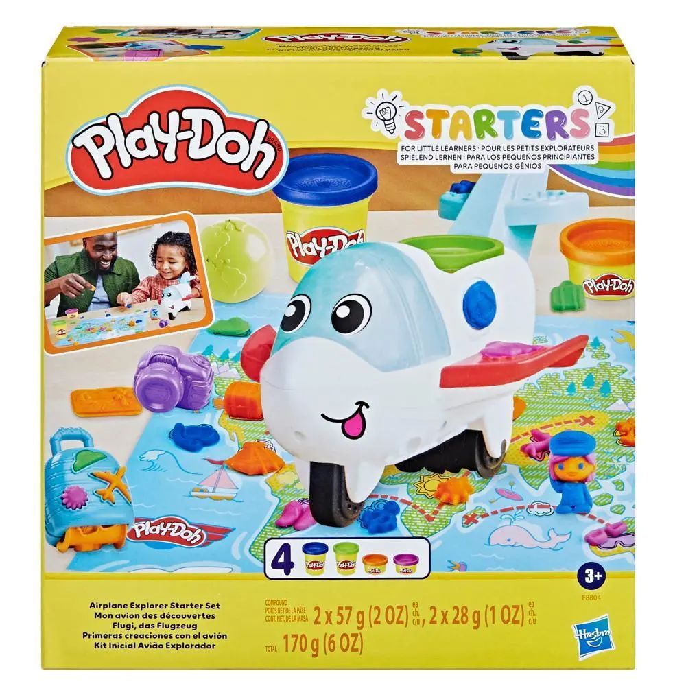 Set plastilina cu accesorii Hasbro Play Doh Avion de Explorare - poza 3