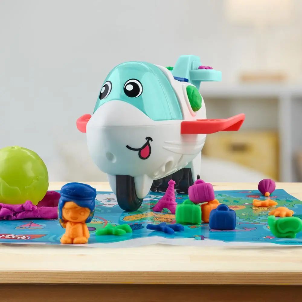 Set plastilina cu accesorii Hasbro Play Doh Avion de Explorare - poza 5