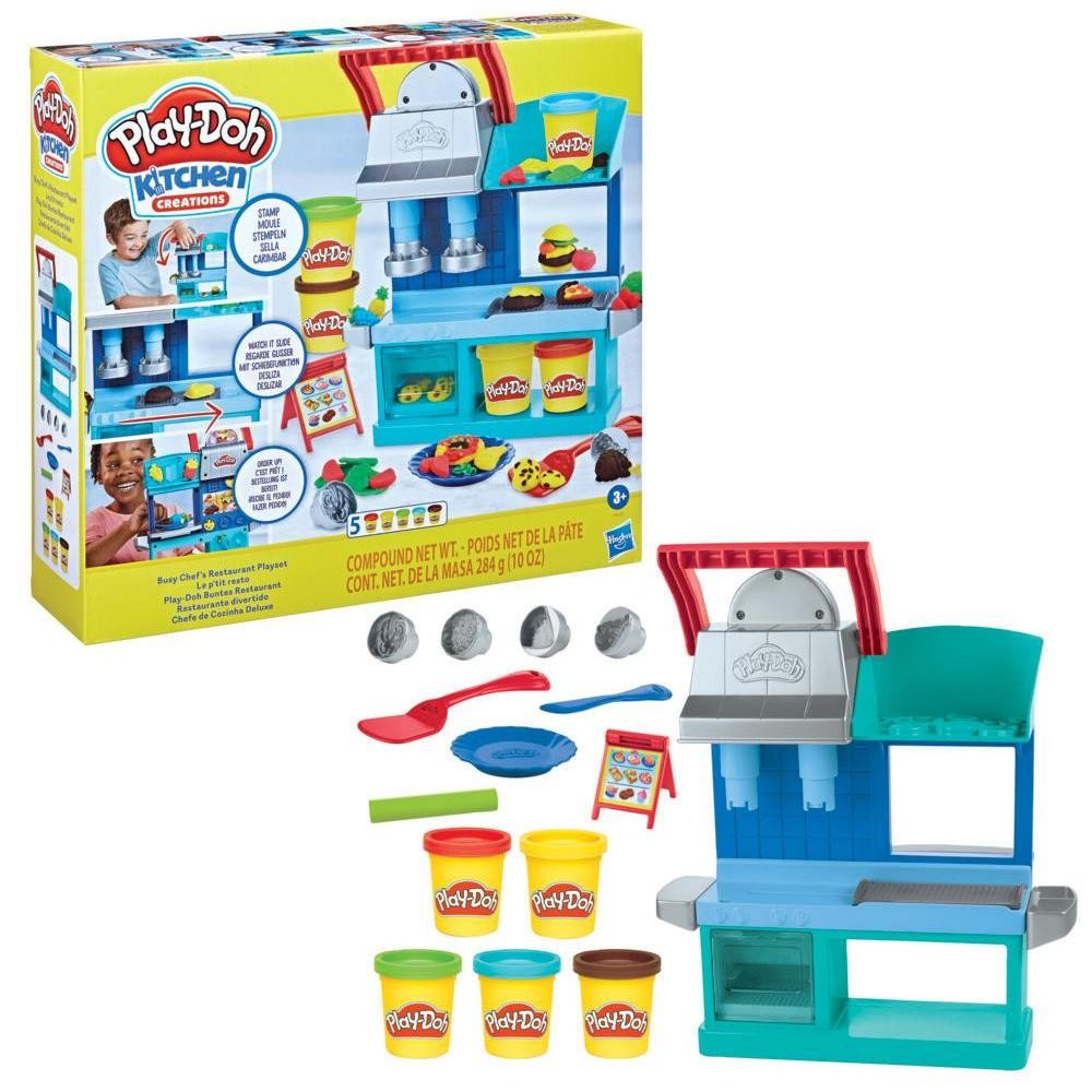 Set plastilina cu accesorii Play Doh Kitchen Creations Busy Chef Restaurant - poza 1