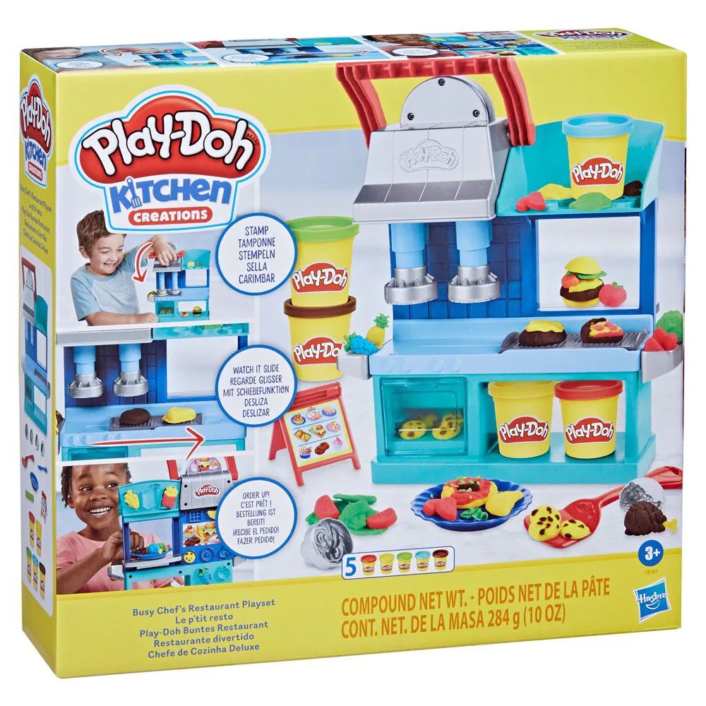 Set plastilina cu accesorii Play Doh Kitchen Creations Busy Chef Restaurant - poza 3