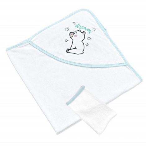 Set prosop cu capison si manusa de baie pentru copii BabyJem (Culoare: Gri) - poza 2