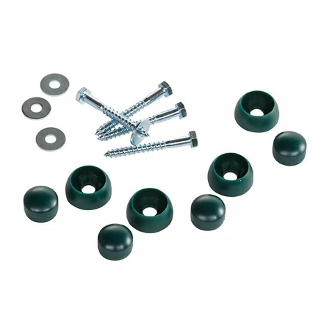 Set protectii si suruburi pentru spatii de joaca sau Bara de tumbe, Verde - poza 1