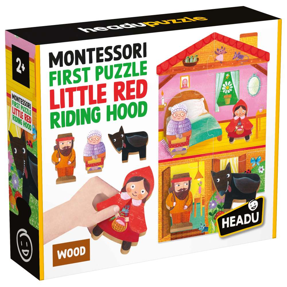 Set puzzle si 4 forme din lemn Headu Scufita Rosie - poza 1