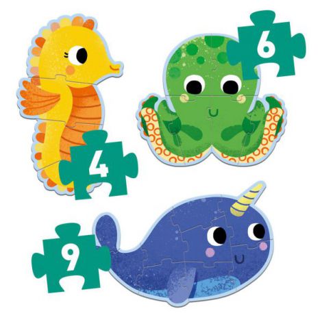 Set Puzzle-uri evolutive Djeco, Ocean - poza 3