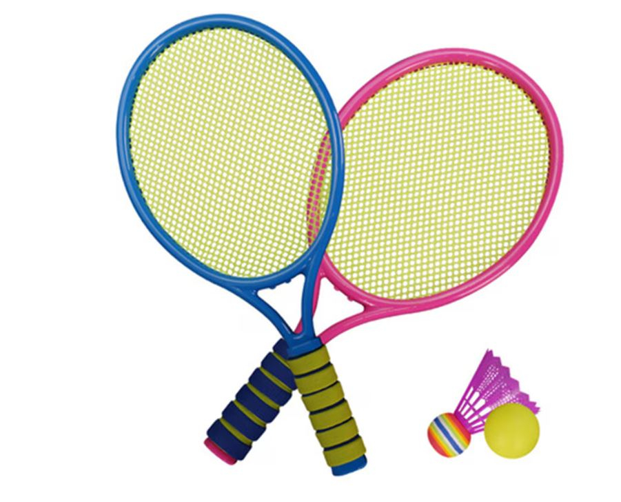Set rachete tenis pentru copii cu minge si fluturas pentru badminton